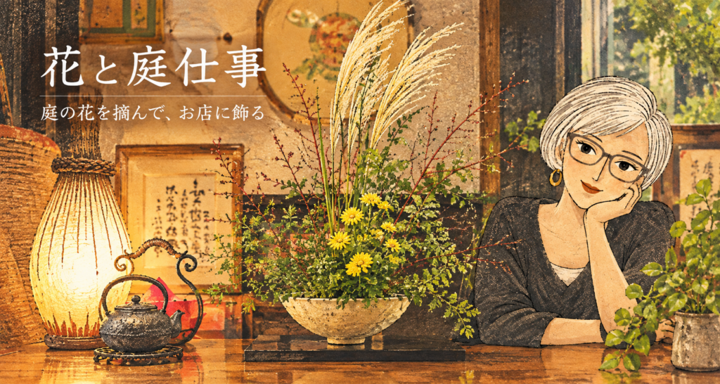 庭の花を生けてお店に飾る｜季節を楽しむ生花と母の教え